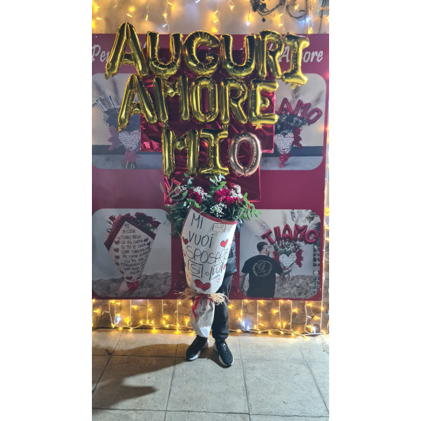 Fascio di 15 rose dell'Equador con messaggio personalizzato
